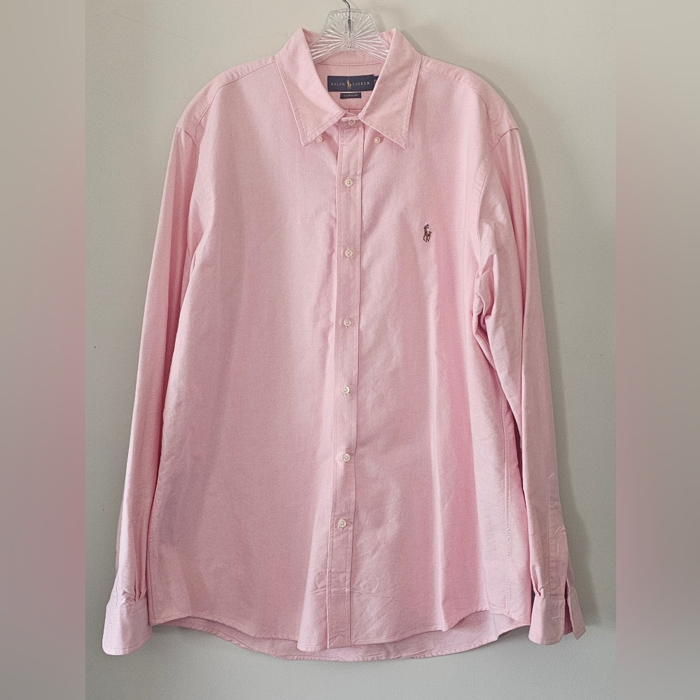 Polo by Ralph Lauren Light Pink Button Down Shirt. Men's XL/TG